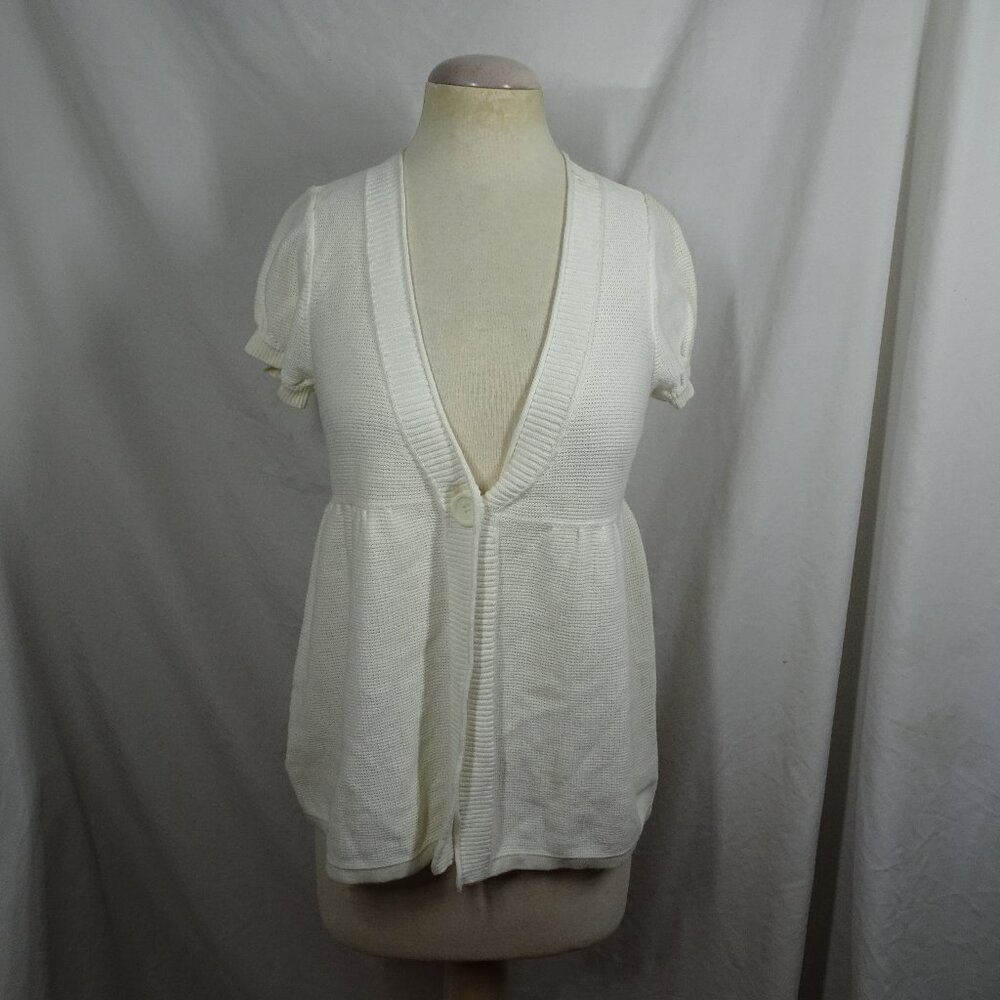 Sonoma Life + Style Misses Juniors Short Sleeves Cardigan Sweater Size M